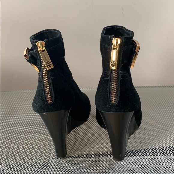 Tory Burch Shoes - Tory Burch Adrienne Suede Wedge Ankle Booties